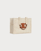 CELINE Large Cabas Thais in Textile with Triomphe All-Over | 賽琳 手提袋 (白色)