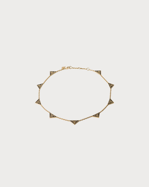 PRADA 1IC081 Enameled Metal Necklace | 普拉达颈链(金色)