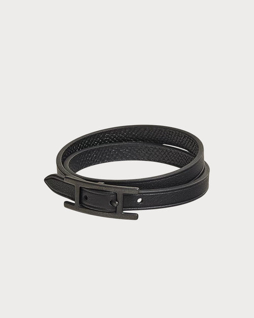 HERMES Men's Behapi Double Tour Bracelet | 愛馬仕 男仕手帶 (全黑色)