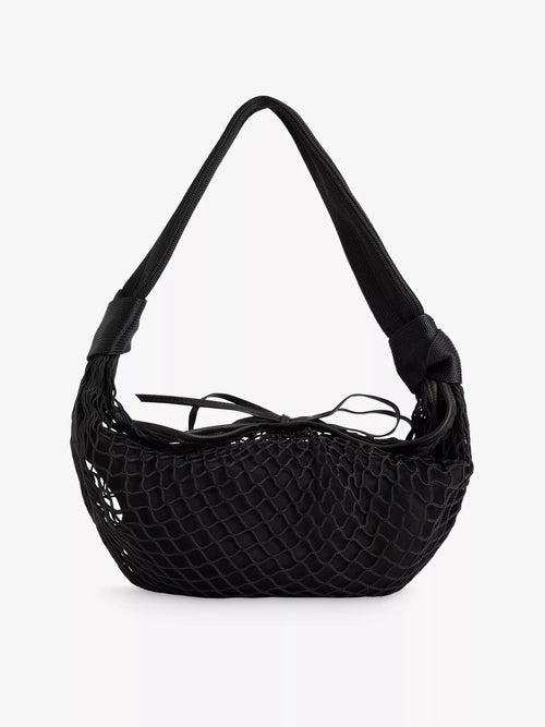 LEMAIRE Fortune Croissant Filt Woven and Leather Shoulder Bag | Handbag (Black)