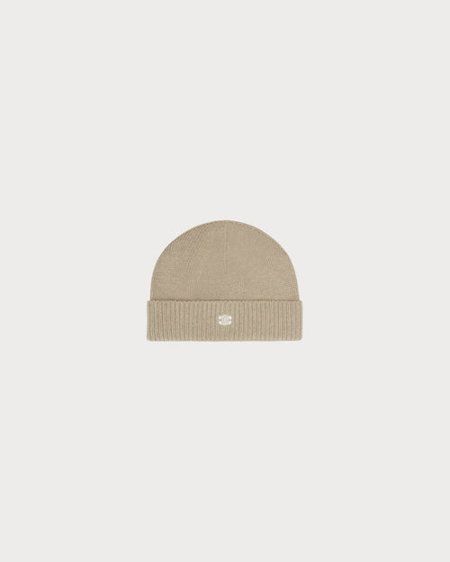 CELINE Triomphe Beanie in wool and cashmere | Celine beanie (sand)