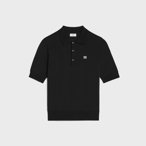CELINE Triomphe Polo in Fine Cotton | Celine Short-Sleeved Top (Multicolor)