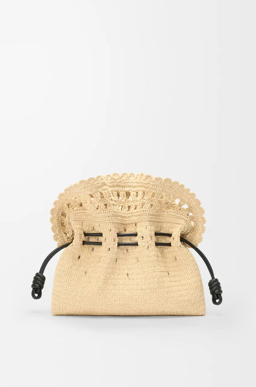 LOEWE Medium Flamenco Raffia Clutch | LOEWE Straw Bag (Brown)