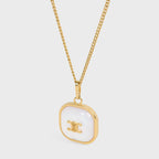 CELINE Triomphe Pendant Necklace | Celine necklace (gold)