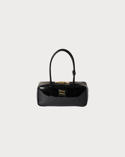 MIU MIU Beau Naplak Patent Leather Bag | 繆繆 手袋 (黑色)