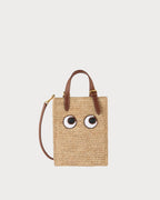 ANYA HINDMARCH N/S Raffia Eyes Mini Cross-body Tote | 安雅·希德瑪芝 草編袋 (啡色)