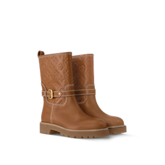 LOUIS VUITTON 1ADCQ3 Territory Flat Ankle Boots Monogram Canvas(2 Colors)