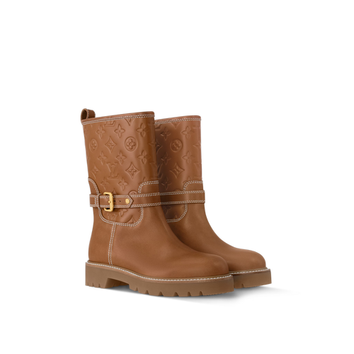 LOUIS VUITTON 1ADCQ3 Territory Flat Ankle Boots Monogram Canvas(2 Colors)