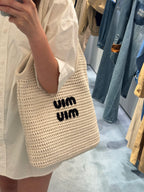 MIU MIU Ivy Raffia-Effect Woven Tote Bag | Miu Miu straw bag (multi-color)