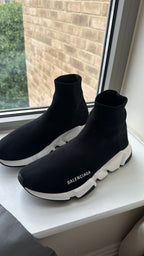 BALENCIAGA Men's Speed Recycled Knit Trainers Black | 巴黎世家 男仕波鞋 (黑色)