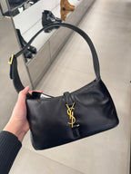 YSL SAINT LAURENT LE 5A7 Mini Puffer Hobo Bag | 聖羅蘭 手袋 (黑色)