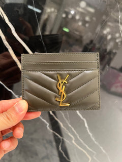 YSL SAINT LAURENT Lambskin Card Case | 聖羅蘭 羊皮卡套 (Light Musk)