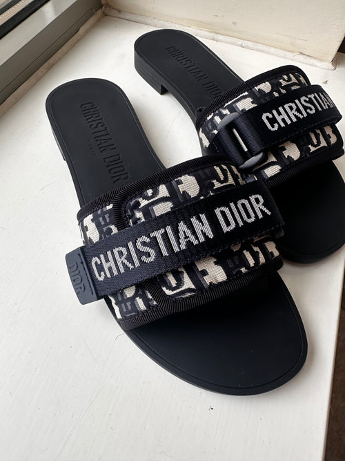 CHRISTIAN DIOR Women's Dio(r)evolution Slide | 迪奧 涼鞋 (藍色)