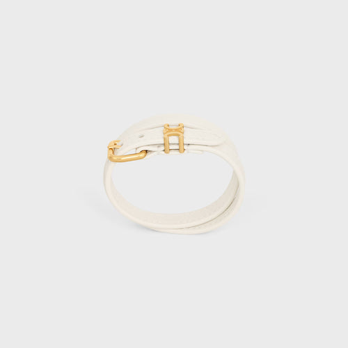 CELINE Les Cuirs Celine Double Bracelet in Smooth Calfskin | Celine bracelet (white)