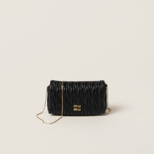 MIU MIU Matelasse Nappa Leather Mini-Bag | 缪缪 手袋 (黑色)