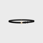 CELINE Small 18MM Triomphe Belt with Strass in Taurillon Leather | Celine Belt (Black)