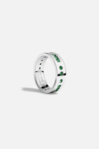 APM MONACO A21436KG Green Smile Morse Code Ring | 綠色摩斯密碼戒指 (銀色) - LondonKelly 英國名牌代購