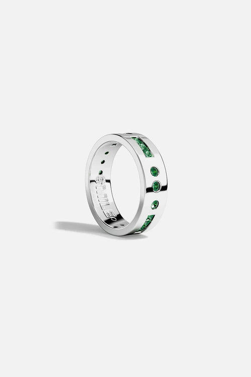 APM MONACO A21436KG Green Smile Morse Code Ring | 綠色摩斯密碼戒指 (銀色) - LondonKelly 英國名牌代購