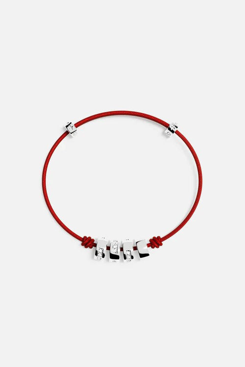 APM MONACO AB5434OXR LOVE Morse Code String Adjustable Bracelet | 摩斯密碼繩可調手鍊 (銀色) - LondonKelly 英國名牌代購