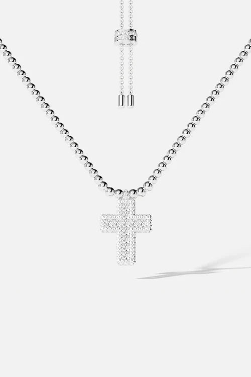 APM MONACO AC7152OX Pave Cross Adjustable Necklace with Beads | 铺钻十字配珠可调式颈链 (多色) - LondonKelly 英国名牌代购