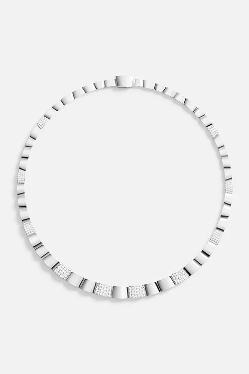 APM MONACO AC8080OX Pave Choker | 铺钻颈链 (银色) - LondonKelly 英国名牌代购