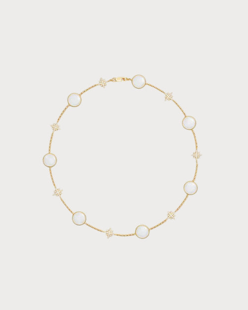 APM MONACO YC7934XNA White Nacre Meteorites Choker | 白色珍珠母頸鏈 (金色) - LondonKelly 英國名牌代購