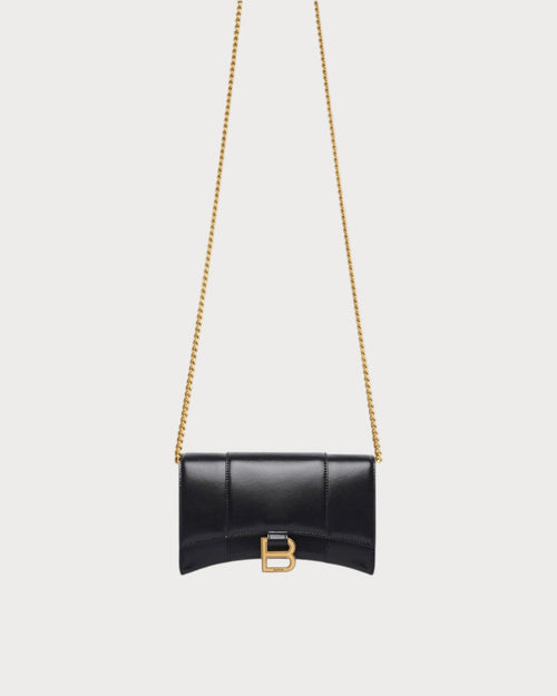 BALENCIAGA Hourglass Wallet on Chain Box | 巴黎世家 銀包連鏈帶 (黑色) - LONDONKELLY 英國名牌代購