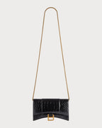 BALENCIAGA Women's Hourglass Wallet On Chain Calfskin(Black) - LONDONKELLY 英國名牌代購