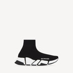 BALENCIAGA Women's Speed 2.0 Recycled Knit Trainers With Bicolor Sole | 巴黎世家 女款波鞋 (黑色) - LondonKelly 英國名牌代購