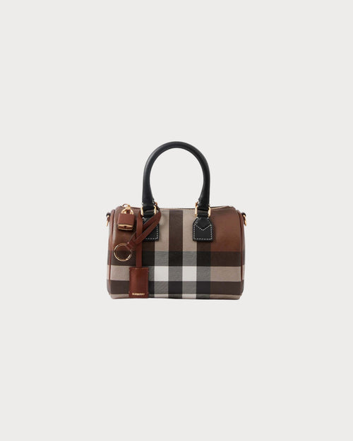 BURBERRY Check Mini Bowling Bag | 博柏利 保齡球袋 (迷你/深啡色)