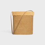 CELINE Men's Bucket In Suede Calfskin And Shearling | 賽琳 男仕手袋 (啡色) - LondonKelly 英國名牌代購