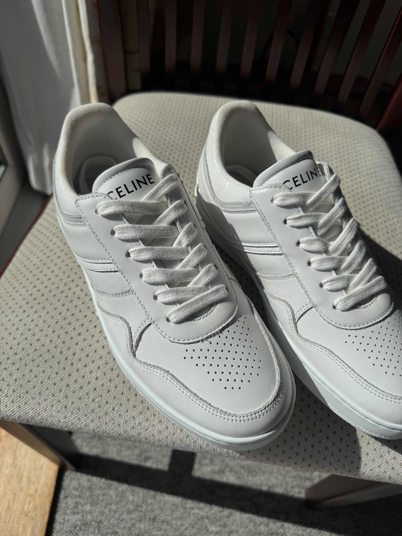 CELINE Trainer Low Lace-Up Sneaker Leather(White) | LONDONKELLY
