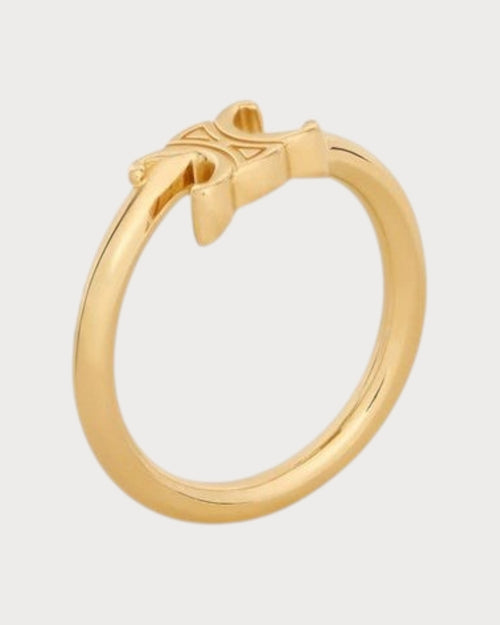 CELINE Triomphe Asymmetric Ring Brass with Rhodium Finish(2 Colors) - LONDONKELLY 英国名牌代购