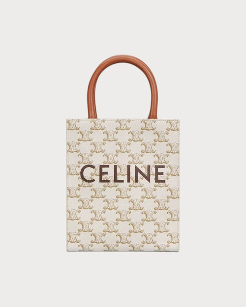 CELINE Vertical Cabas Canvas Tan Triomphe Canvas(Mini/2 Colors) - LONDONKELLY 英国名牌代购