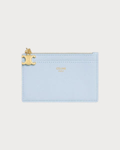 CELINE Zipped Card Holder Triomphe Charms In Grained Calfskin | 赛琳 卡套 (多色) - LONDONKELLY 英国名牌代购