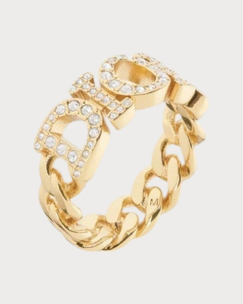 CHRISTIAN DIOR Dio(r)evolution Ring Gold - Finish Metal and White Crystals | 迪奥 戒指 (金色) - LONDONKELLY 英国名牌代购