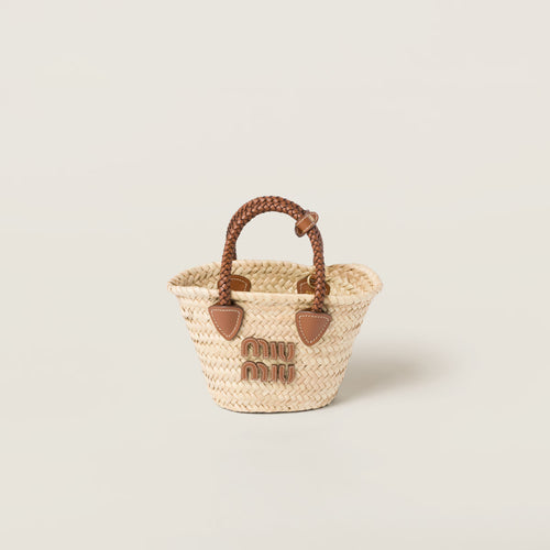 MIU MIU Mini Woven Fabric Handbag | 繆繆 草編袋 (Tan)