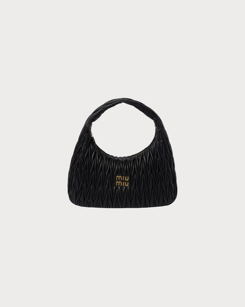 MIU MIU Wander Matelasse Nappa Leather Hobo Bag XL Size | 繆繆 手袋 (Black)