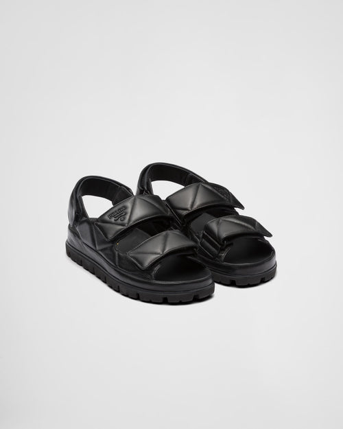 PRADA Padded Nappa Leather Sandals | 普拉达 凉鞋 (Black)