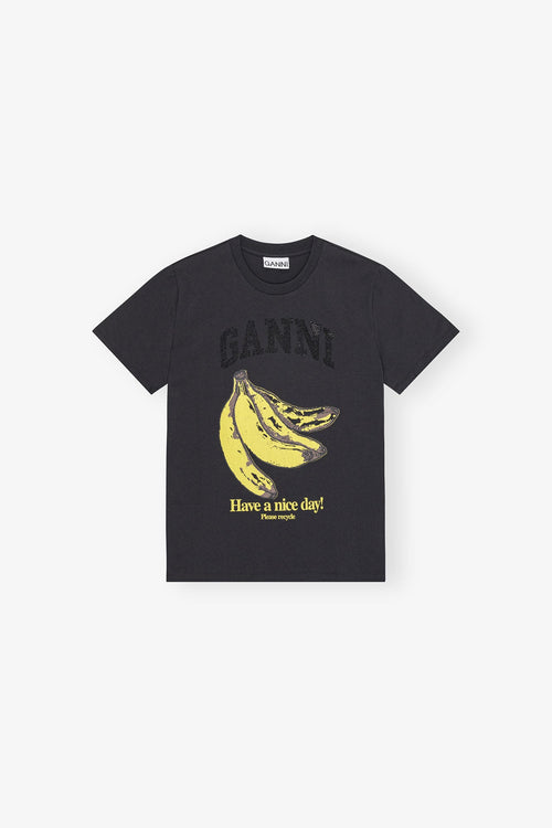 GANNI Black Banana Graphic T-shirt | 短袖香蕉上衣 (黑色) - LondonKelly 英國名牌代購