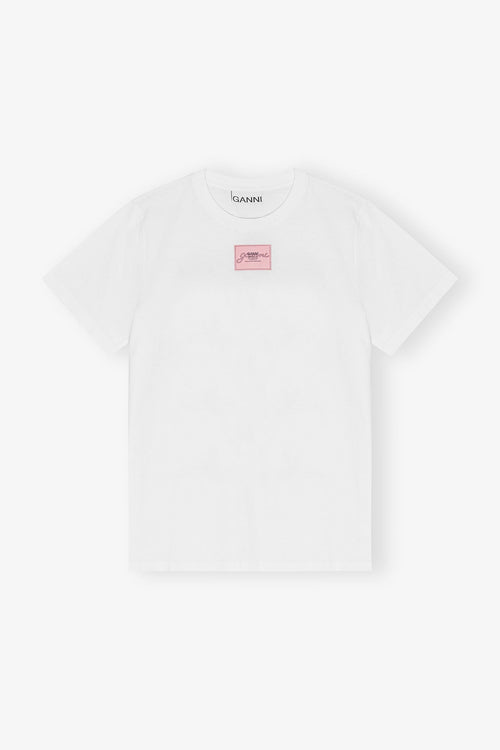 GANNI White Basic Jersey Relaxed T-shirt | 短袖上衣 (白色) - LondonKelly 英國名牌代購