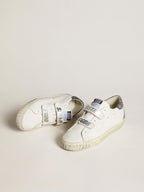 GOLDEN GOOSE Bio - based Old School with perforated star and glitter heel tab | 黃金鵝 Bio - based Old School 搭配鏤空星星與亮片後跟標籤(白色) - LondonKelly 英國名牌代購