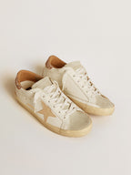 GOLDEN GOOSE Women's Super - Star with nude leather star and gold glitter heel tab | 黃金鵝 女款 Super - Star 搭配裸色皮革星星與金色亮片後跟標籤(白色) - LondonKelly 英國名牌代購