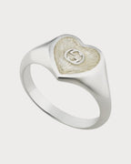GUCCI Heart Ring with Interlocking G | 古驰 心型戒指 (银色) - LONDONKELLY 英国名牌代购