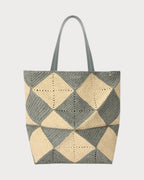 LOEWE Men's XL Puzzle Fold Tote in Raffia | 羅意威 男仕草編袋 (灰色) - LONDONKELLY 英國名牌代購