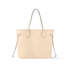 LOUIS VUITTON M45685 Neverfull MM Tote Bag Monogram Empreinte Leather | 路易威登 手提袋 (Cream)