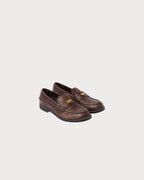 MIU MIU Vintage - Effect Leather Penny Loafers | 繆繆 樂福鞋 (啡色) - LondonKelly 英國名牌代購