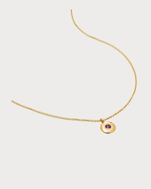 MONICA VINADER February Birthstone 18ct Yellow Gold - Plated Vermeil Sterling - Silver and Amethyst Pendant Necklace | 颈链 (金色) - LondonKelly 英国名牌代购