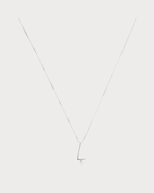PERSEE White Gold and Diamond Alphabet L Necklace | 白金鑽石字母項鍊 (白金) - LondonKelly 英國名牌代購
