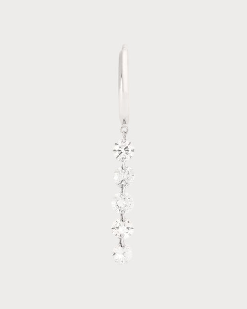 PERSEE White Gold and Diamond Danae Single Hoop Earring | 白金鑽石達娜伊單圈耳環 (白金) - LondonKelly 英國名牌代購
